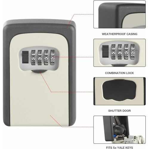 Cofre com chave de parede de 4 dÃgitos para casa no exterior com cÃ³digo de alta seguranÃ§a 1