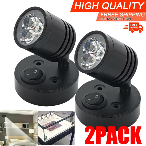 2X 12V LED Reading Light Van Camper Caravan Boat Interior Spot Lamp