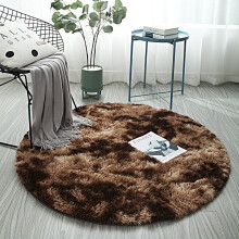 (120*120CM, brown) Large Circle Round Rug Circular Carpet Soft Fur Fluffy Sheepskin House Floor Mat