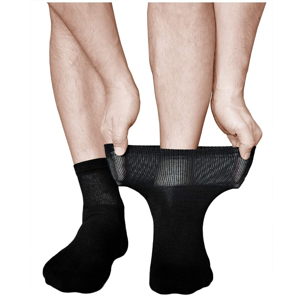 VITSOCKS Chaussettes diabétiques à mollets larges pour hommes (3 PAIRS) Pieds douloureux et fatigués