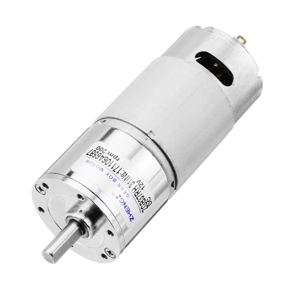 12V 200rpm Gear Motor Reduction DC