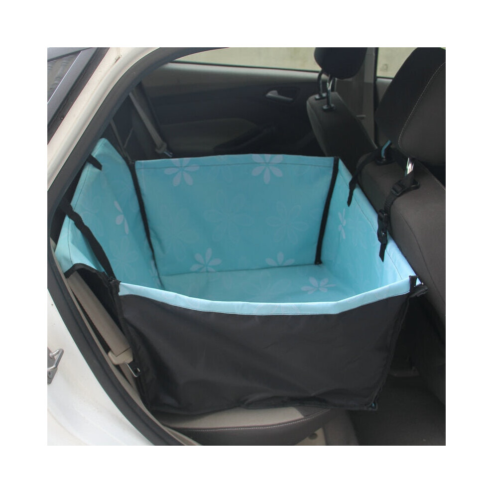 (Sky Blue, 60x35x53cM) Pet Car Seat Cover Carrying for Dogs Cats Mat Blanket Rear Back Hammock