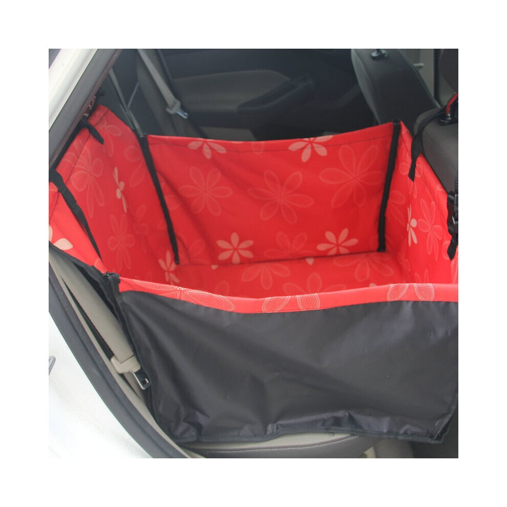 (Red, 60x35x53cM) Pet Car Seat Cover Carrying for Dogs Cats Mat Blanket Rear Back Hammock