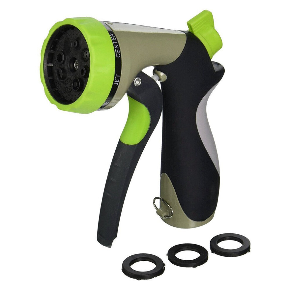 Garden Hose Nozzle 8 Patterns High Pressure for Outdoor Watering Plants, Lawns, Car Washing & Pets Showering