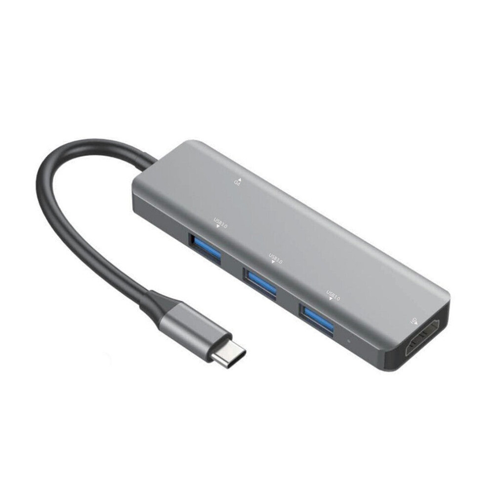 5 in 1 Hub Type-C To USB3.0*3+PD+HD Intelligent USB Hub Multi-port Adpater