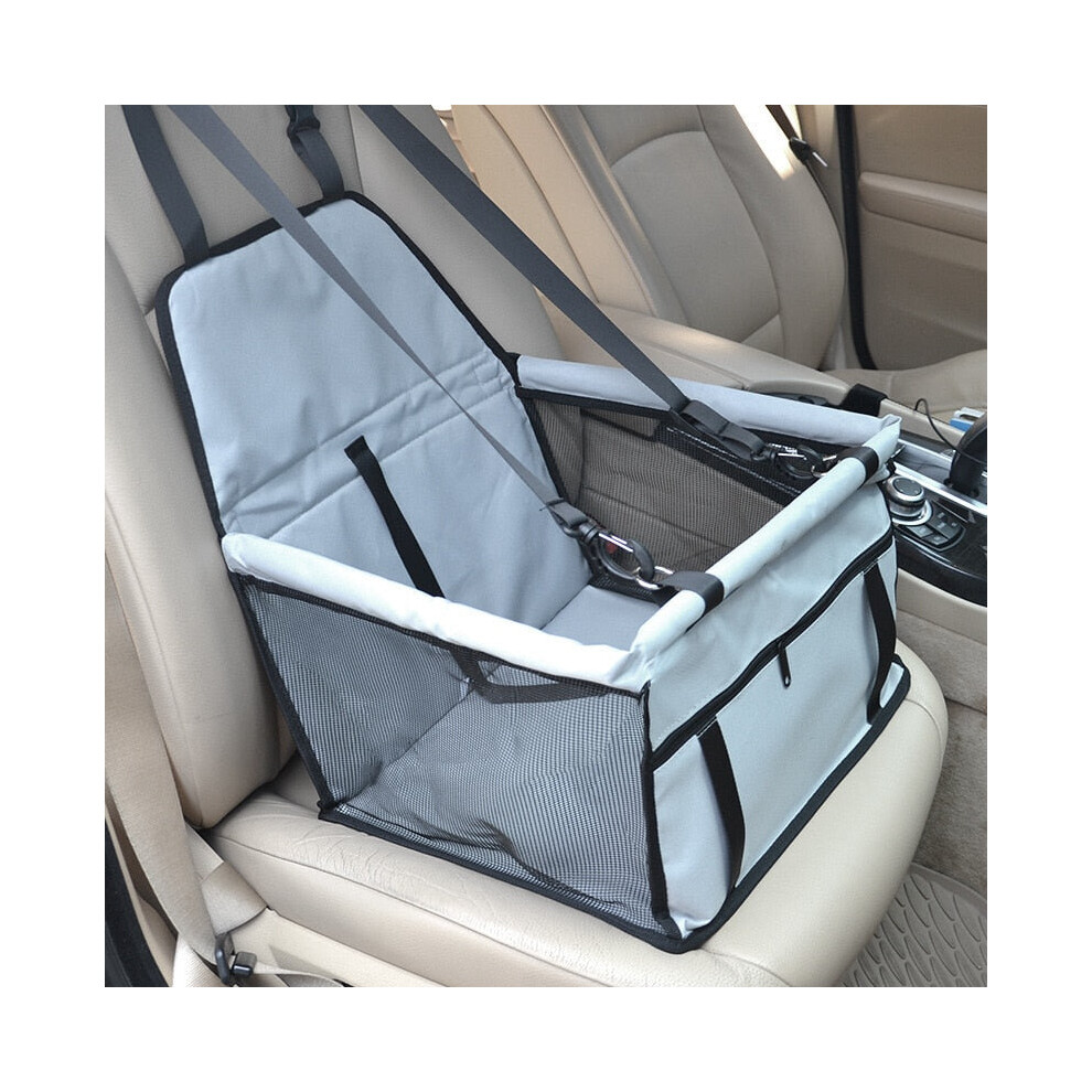 (Silver, 40x30x25cM) Pet Dog Car Seat Carrier Bag