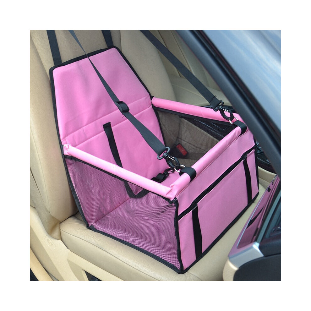 (Pink, 40x30x25cM) Pet Dog Car Seat Carrier Bag