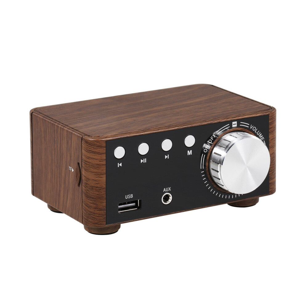 Wood Grain HIFI BT 5.0 Digital Power Audio Amplifier Class D Stereo Home Car Marine USB/AUX IN