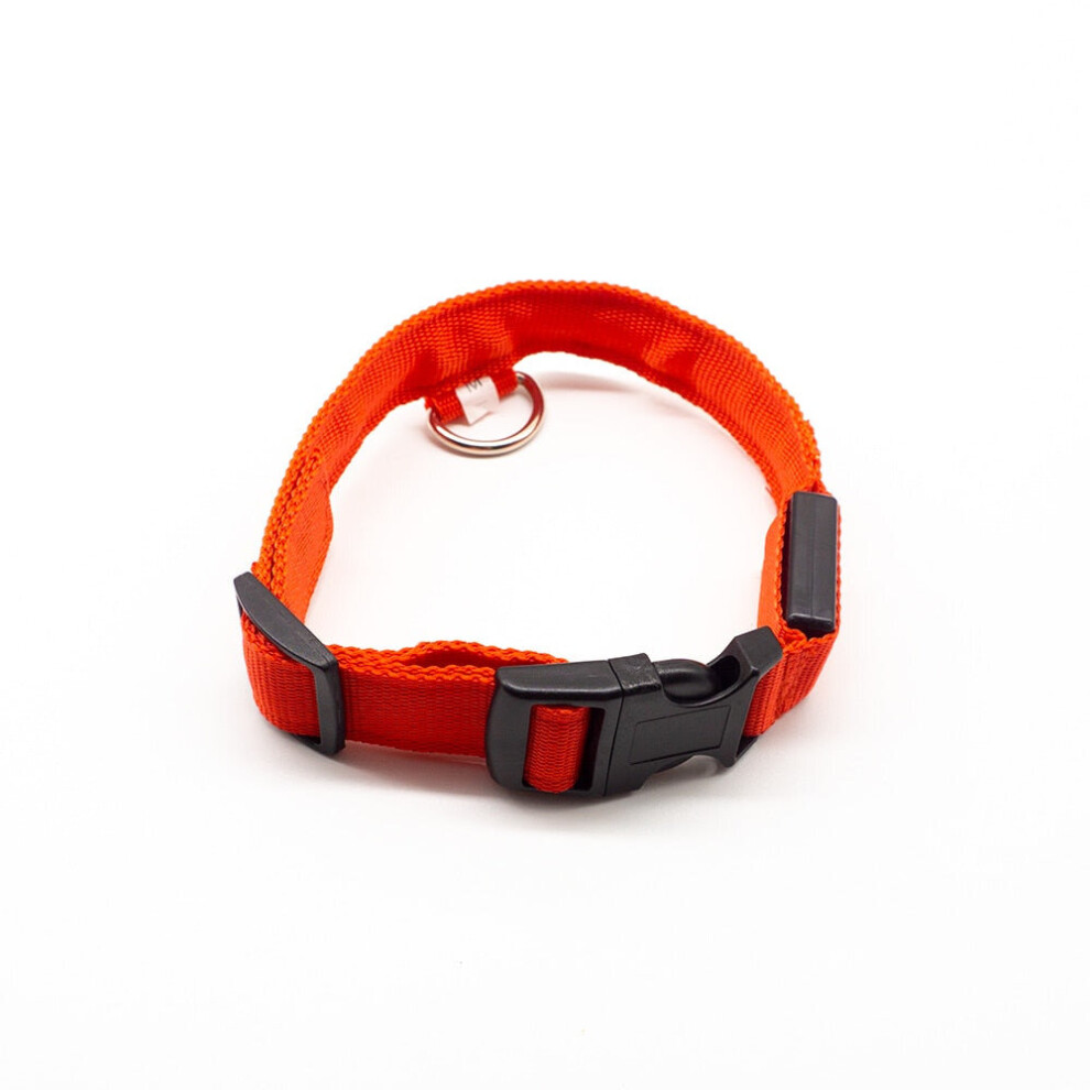 (Red) Button Battery Dog Collar Anti-Lost/Avoid Car Accident For Pet