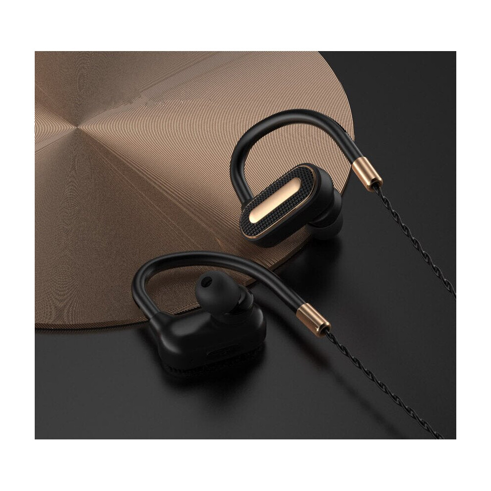 (Black Gold) Wireless Bluetooth Earphone Stereo Sports Waterproof Earbuds In-Ear Neckband 6D Surround Sound Noise Reduction With Mic Black,Gold 6112212049570