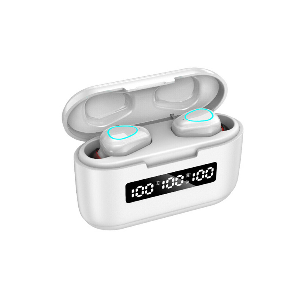 (White) Tws Bluetooth Earphone Wireless Earbuds Mini Portable Stereo Headphone Headset With Mic White 6112212051207
