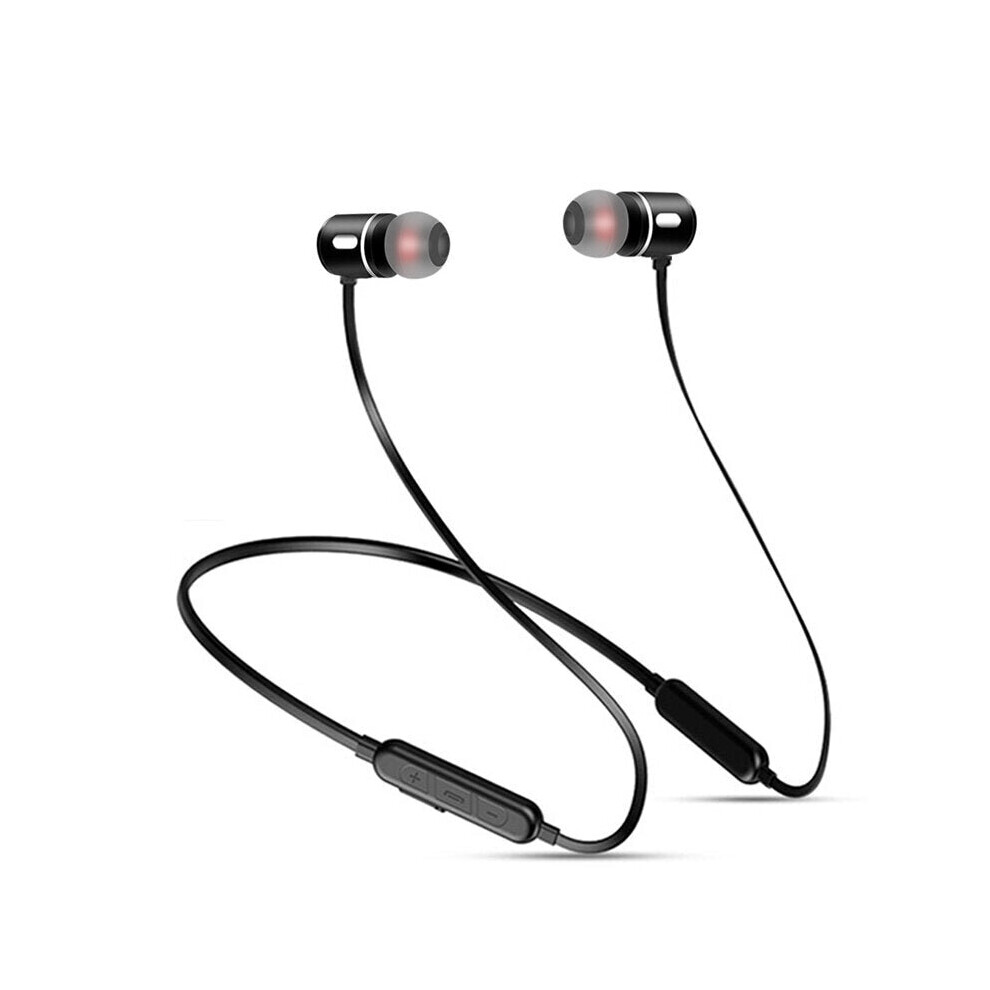 (Black) Wireless Bluetooth Headphones Stereo Bass Cvc6.0 Noise Reduction Sweatproof Neckband Sports Earphones Magnetic With Mic Black 6112212040553