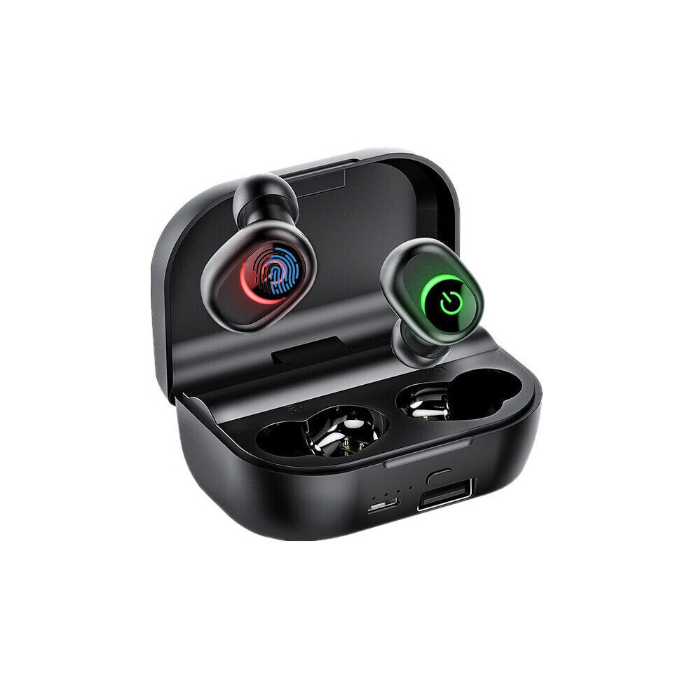 Tws Bluetooth 5.0 Earphone Wireless Earbuds 1800Mah Power Bank Sports Headphone With Mic Black 6112212045145