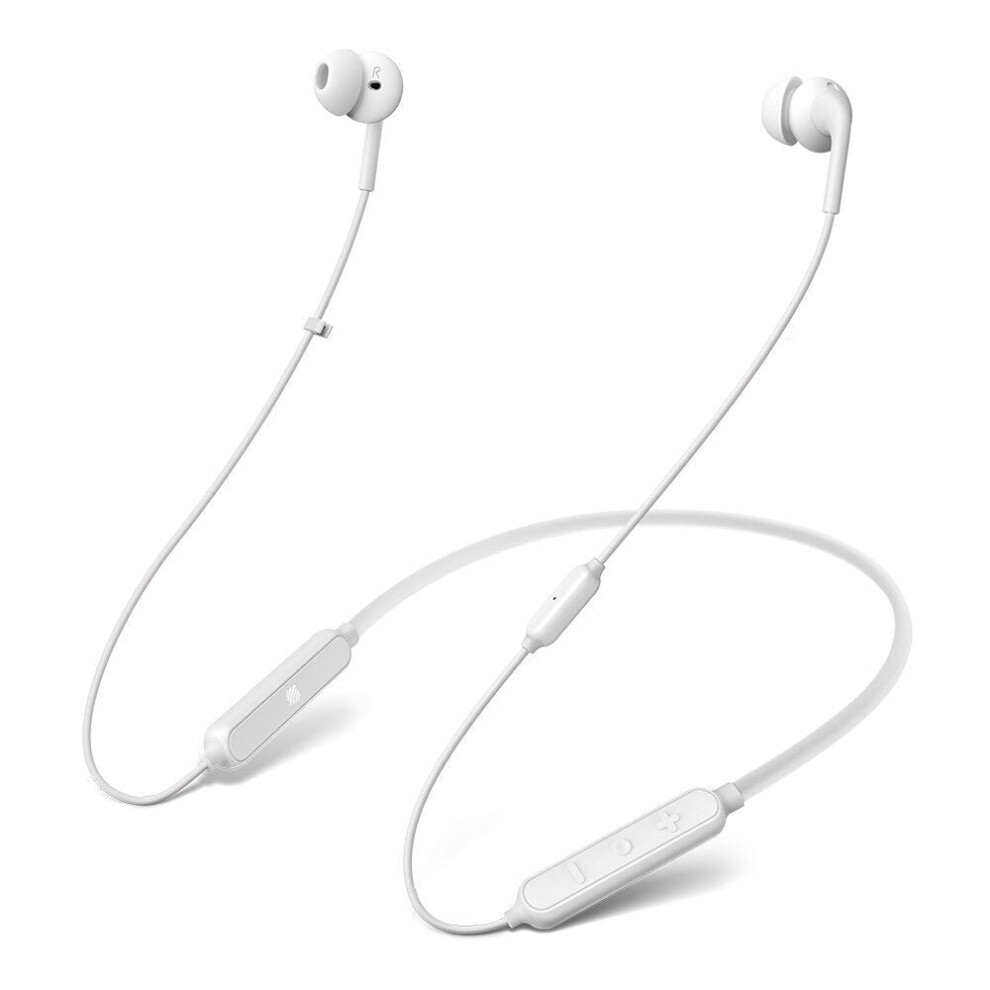 (White) Wireless Bluetooth V5.0 Earphones Wave Neckband Headphones Stereo Noise Reduction Ipx5 Waterproof Sports Headset With Mic White 6112212054000