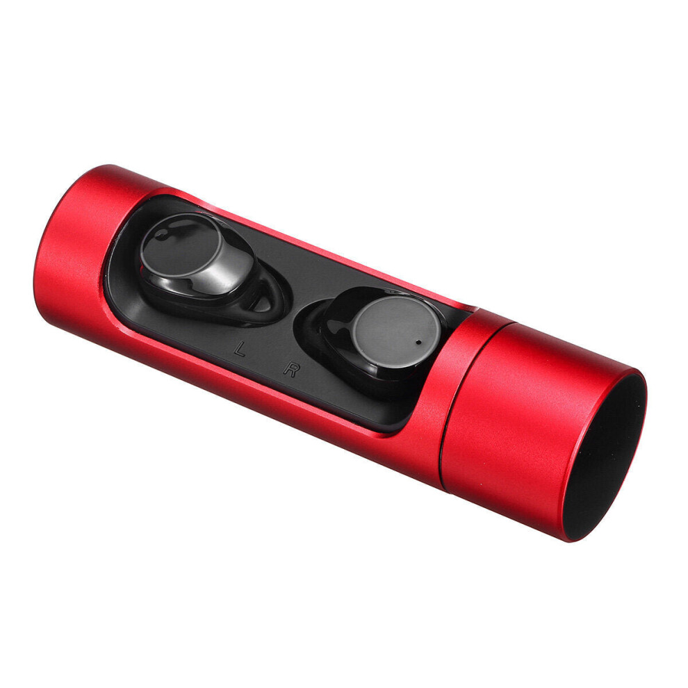 (Red) [Bluetooth 5.0] Mini Tws Earbuds Smart Touch Bilateral Call Ipx6 Waterproof Earphone With 1000Mah Charging Box Power Bank Red 6112212040621