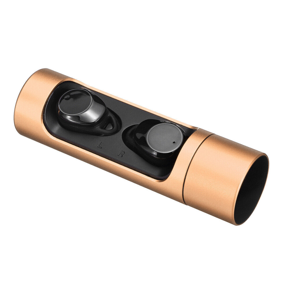 (Gold) [Bluetooth 5.0] Mini Tws Earbuds Smart Touch Bilateral Call Ipx6 Waterproof Earphone With 1000Mah Charging Box Power Bank Gold 6112211951775