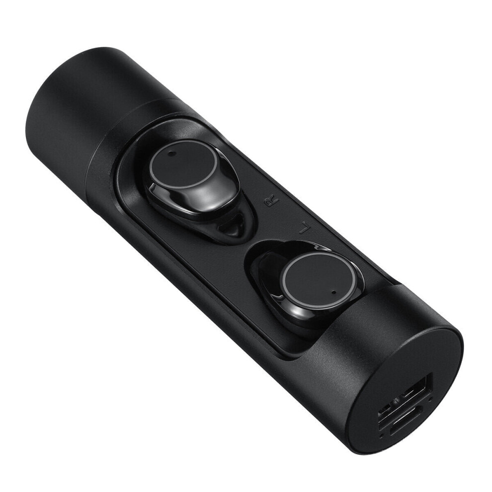 (Black) [Bluetooth 5.0] Mini Tws Earbuds Smart Touch Bilateral Call Ipx6 Waterproof Earphone With 1000Mah Charging Box Power Bank Black 6112211951782