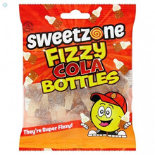 SweetZone Fizzy Cola Bottle Shape Jelly Sweets Bag, 90g
