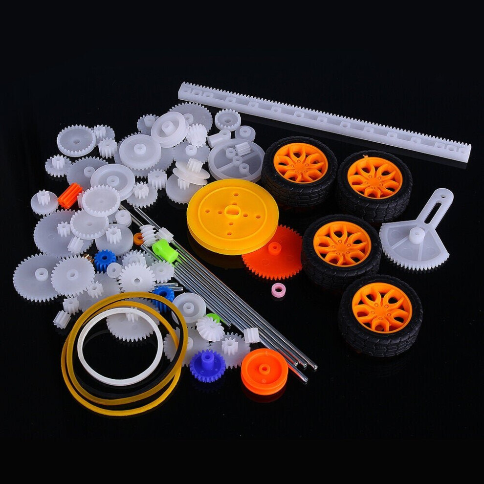 78Pcs Plastic Motor Gear Kit Diy Gear Assortment Accessories Set With Various Gear And Axle Belt Bus 3654657502560