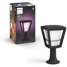 Philips Hue Econic White and Colour Ambiance Led Smart Garden Pedestal [Standing Lantern], Works with Alexa, Google Assistant and Apple Homekit