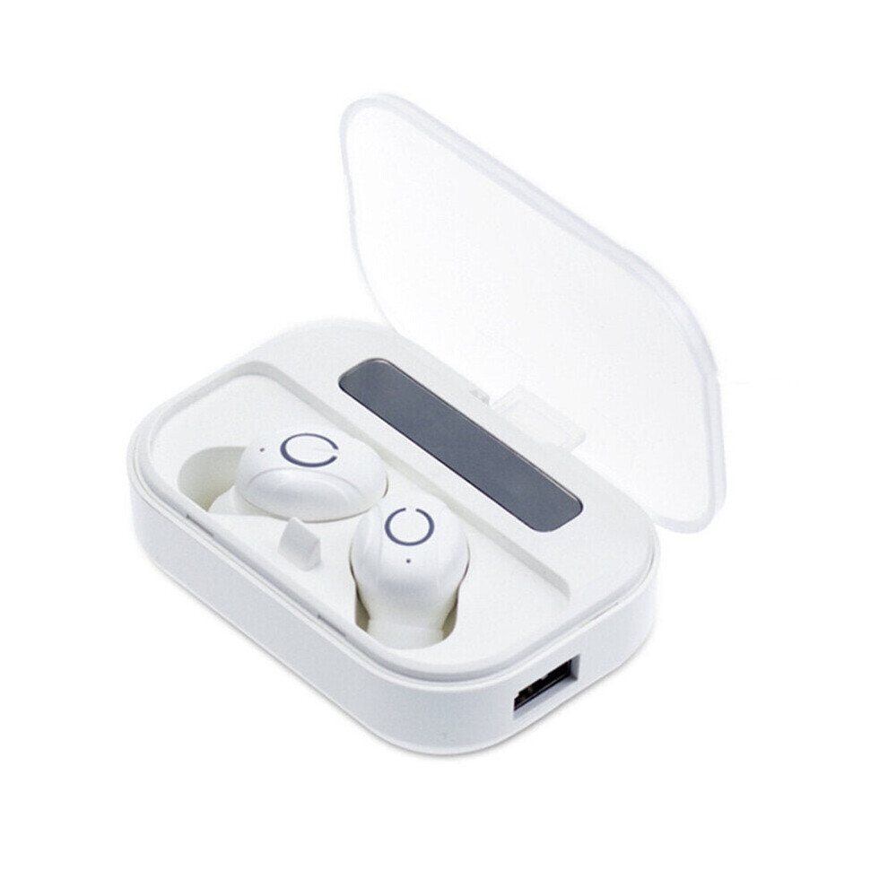 (White) Tws Bluetooth 5.0 Earphone Wireless Earbuds 4000Mah Power Bank Stereo Headphone With Mic For Iphone Hu White 6112211950921