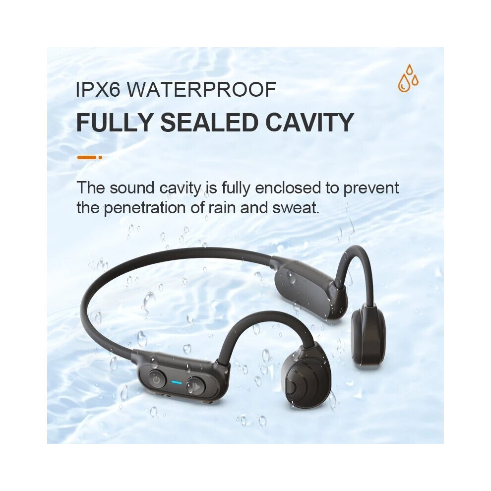 Bluetooth 5.0 Bone Earphone Conduction Wireless Sports Headset Waterproof Ipx6 Swimming Headset Hands-Free Microphone 6112212041185