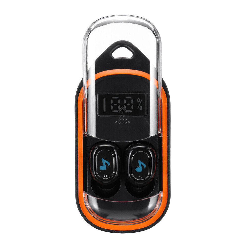 (Black) Wireless Stereo Bluetooth 5.0 Earphone Auto Pair Ipx5 Waterproof Tws Headphone With Hang Buckle Black 6112211951294