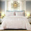 (Pink, King) 3PCs Luxury Teddy Fleece Quilted Modern Bedspread 1