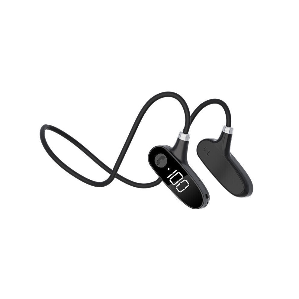 (Blue) Bone Conduction Tooth 5.2 Headphones Led Display Neckband Ear Hook Noise Reduction Ipx7 Waterproof Fitness Sport Earphones Blue 6112212051061