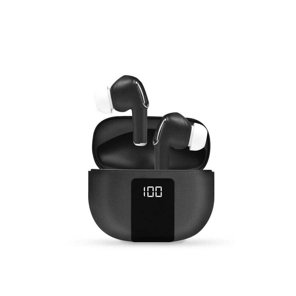 (Black) Tws Bluetooth 5.0 Earphone Led Digital Display Hifi Touch Control Wireless Headsets Earbuds With Mic Black 6112212044933