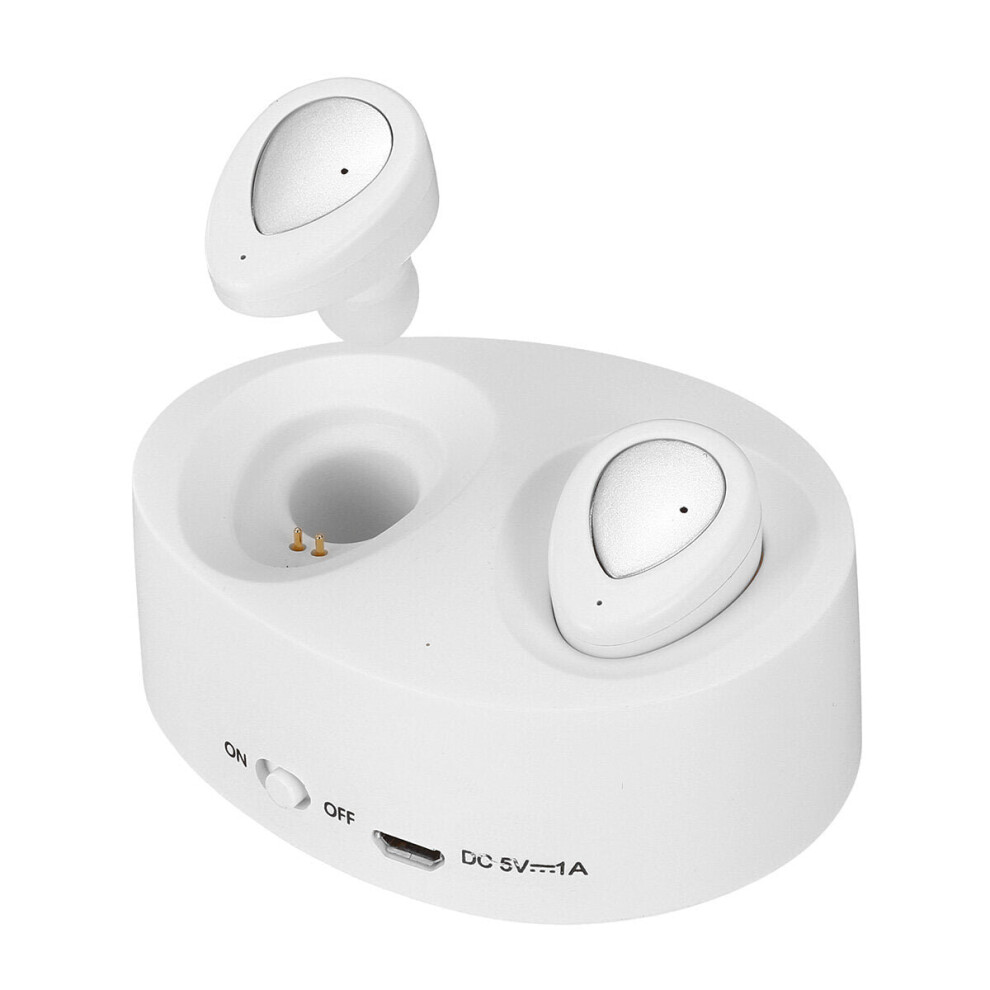 (White Silver) Mini Bluetooth 5.0 Earphone True Wireless Stereo Ipx5 Waterproof Earbuds Tws Headset With Mic White,Silver 6112211951577
