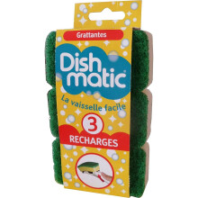 Dishmatic Set of 3 Replacement Scouring Pads Green