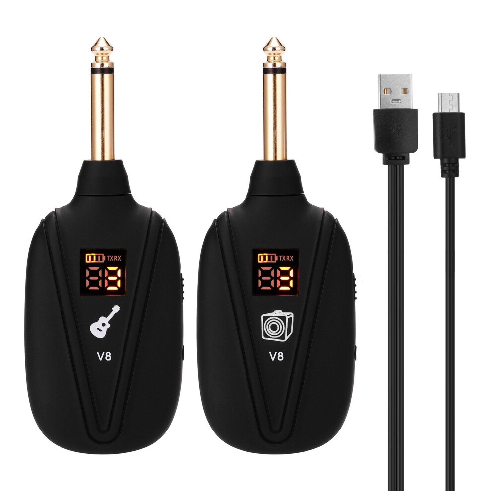Wireless Guitar System Rechargeable 4 Channels Transmitter Receiver 3654659121769