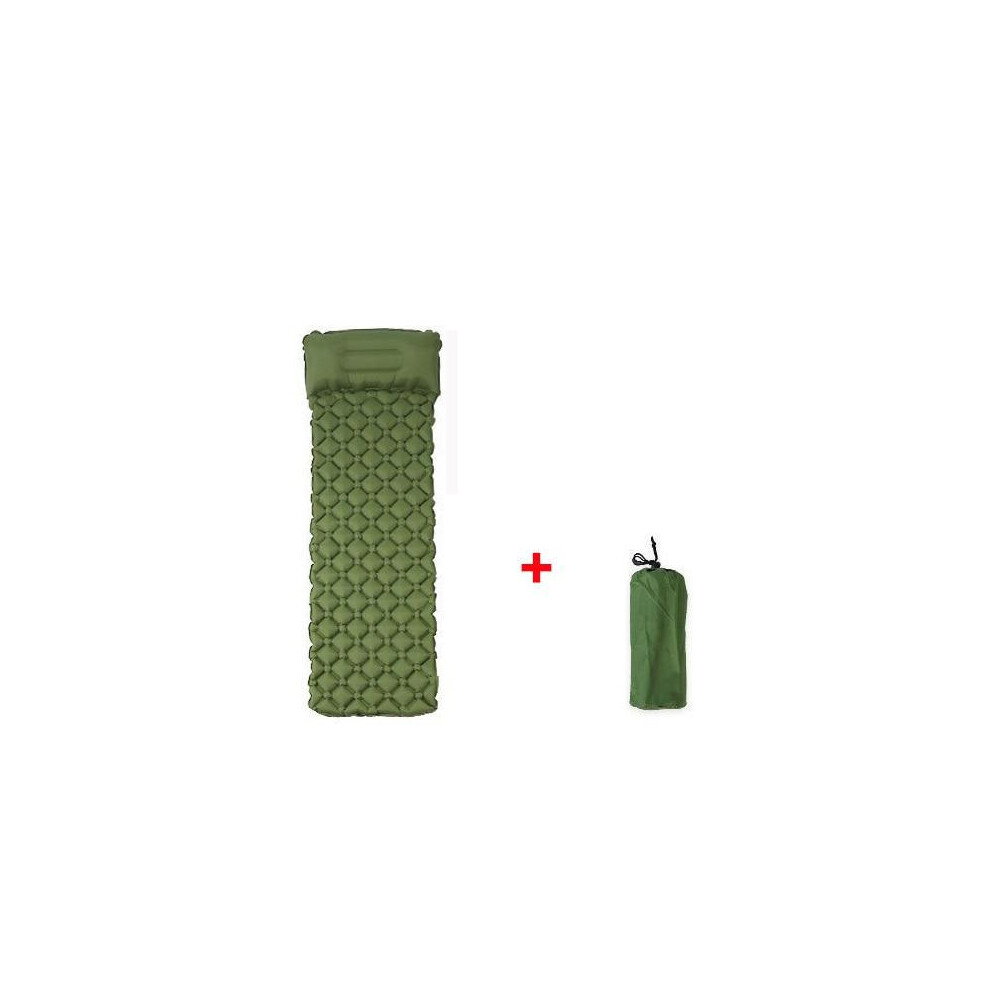 (Amy Green) Waterproof Camping Mat Inflatable Mattress with Pillow in Tent for Travel Camping