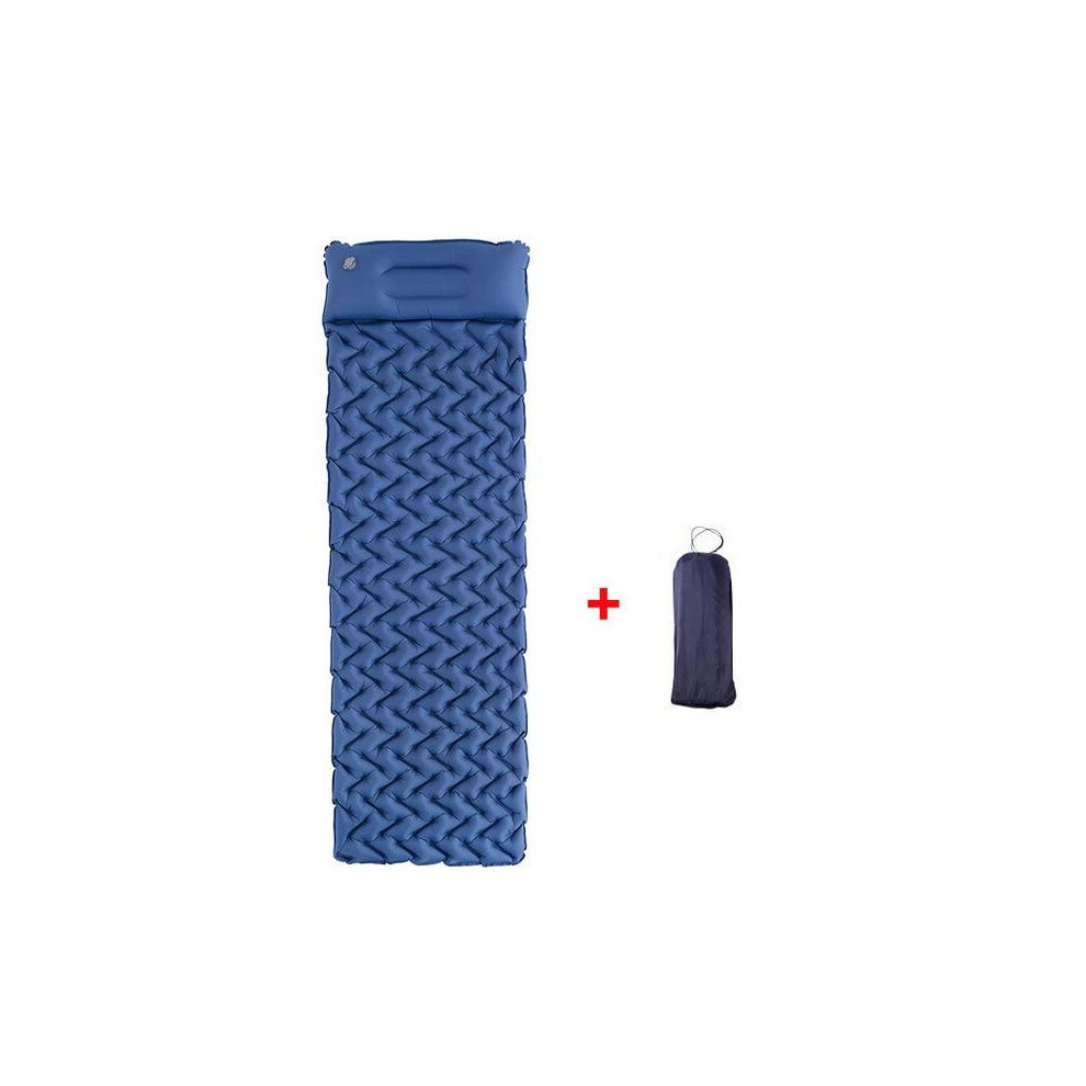 (Dark Blue) Waterproof Camping Mat Inflatable Mattress with Pillow in Tent for Travel Camping