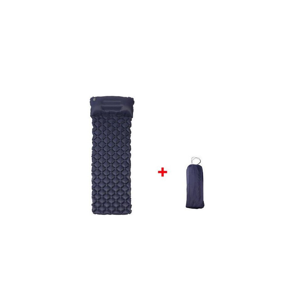 (Navy Blue) Waterproof Camping Mat Inflatable Mattress with Pillow in Tent for Travel Camping