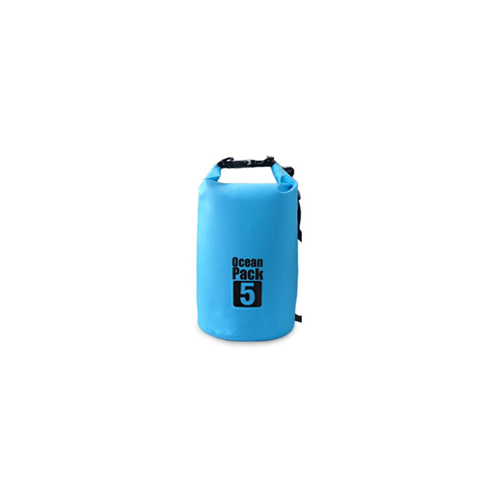 (Blue, 5L) PVC Outdoor Diving Compression Swimming Dry Waterproof Bags Storage Bag For Unisex Rafting Kayak