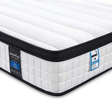 Inofia Double Memory Foam Sprung Mattress 10.6 Inch,4FT6 Spring Mattress with Innovative Wave Memory Foam and Soft Knitted Fabric,The Elegant