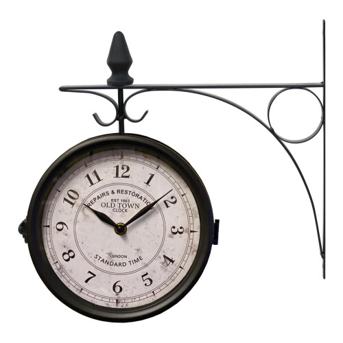 Double Sided Paddington Station Outdoor Garden Wall Clock on OnBuy