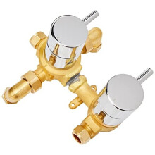 Bristan Prism Recessed Thermostatic Dual Control Shower Mixer Valve with Integral Two Outlet Diverter, Temperature Control Shower System for All
