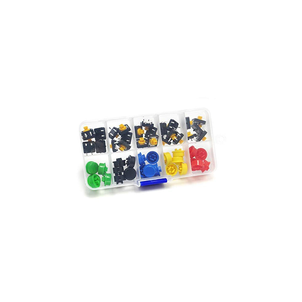 Gikfun 12X12x7.3 Mm Tact Tactile Push Button Momentary Smd Pcb Switch With Cap For Arduino (Pack Of 25Pcs) Ae1027u 8002124226610