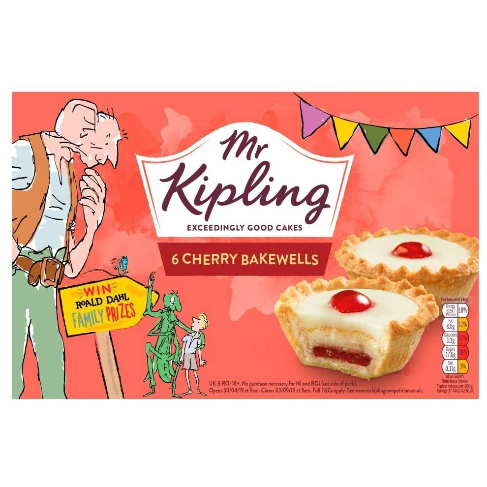 Mr Kipling 6 Cherry Bakewells