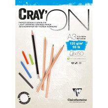Clairefontaine Cray'On White Sketch Pad, Glued, 120 g, A3, 50 Sheets