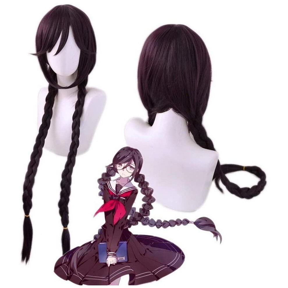 Lzt 100Cm Dark Purple Long Braids Wig Cosplay Costume Dangan Ronpa Danganronpa Touko Fukawa C