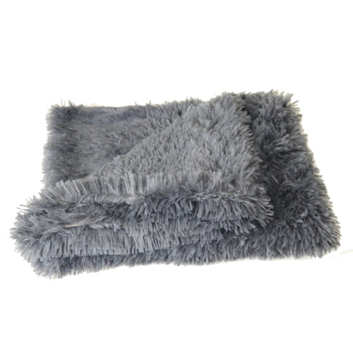 (100*75cm, Dark Grey) Pet Dog Puppy Cat Blanket Bed Soft Fluffy Warm Throw Mat Pad