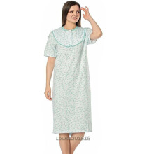 (NS-20-1, L) 100% cotton Ladies Chemise Night Shirt Women Nightdress Nighties Suit