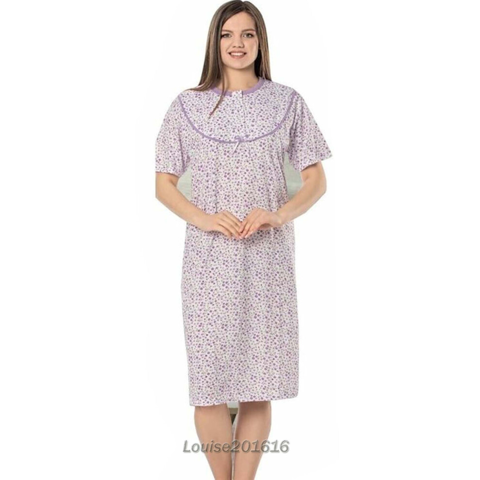 (NS-20-3, L) 100% cotton Ladies Chemise Night Shirt Women Nightdress Nighties Suit