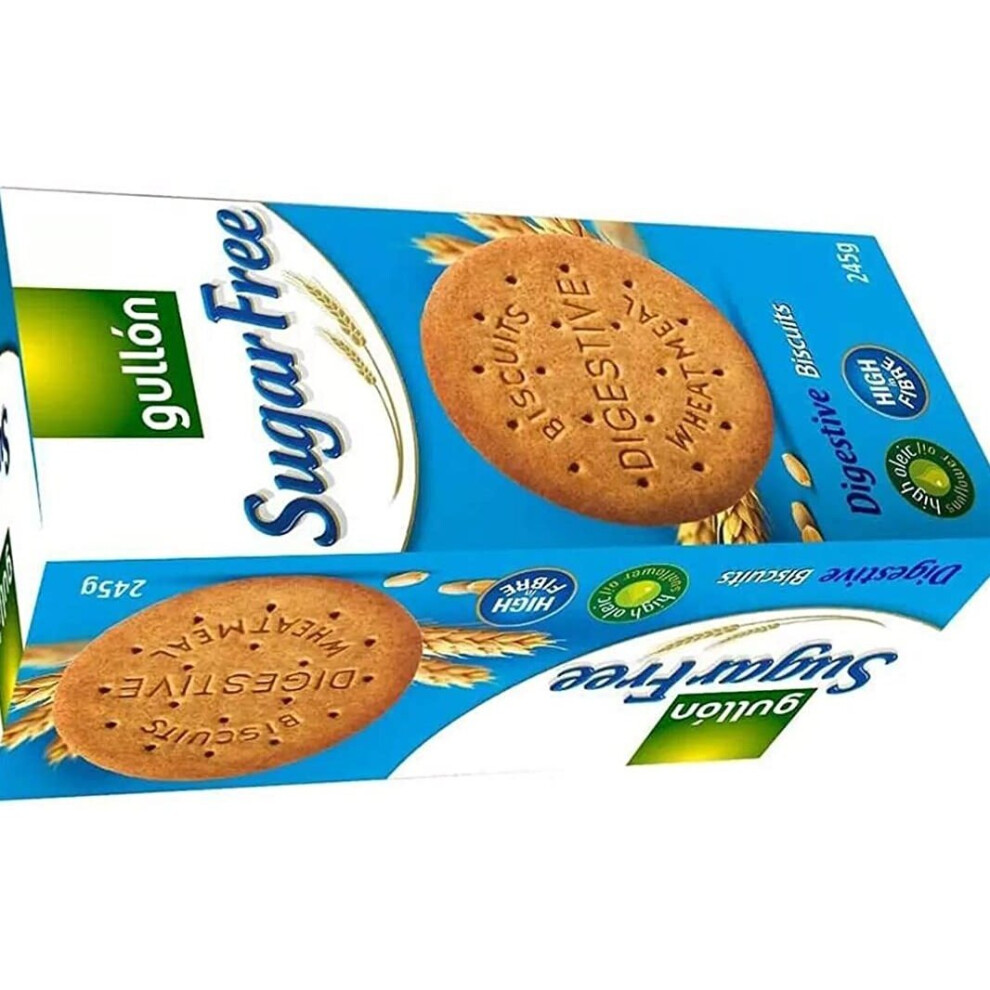 Gullon Sugar Free Digestives Biscuits 245g (Pack of 6)