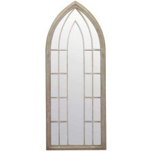 MirrorOutlet New Large Gothic Designed Arched Outside Garden Wall Mirror 4ft11 x 2ft, Silver