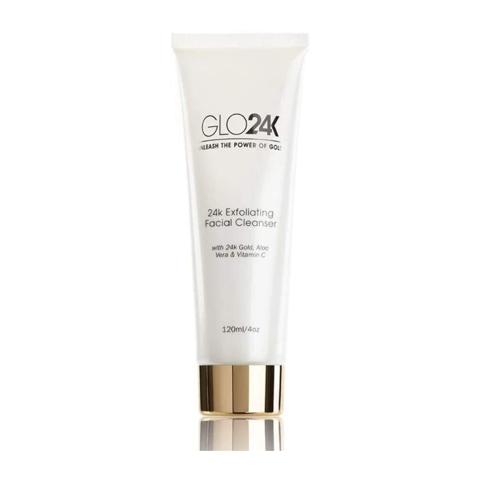 Glo24k Unleash The Power Of Gold Gold Glo24k Exfoliating Facial Cleanser With 24K Anti-Aging Microdermabrasion With Vitamins C And E